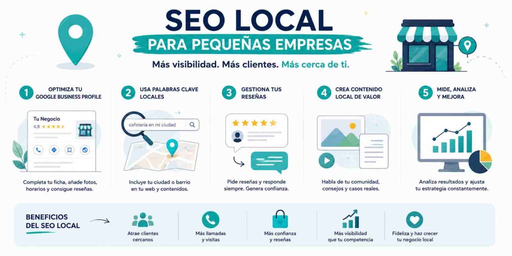 pequeña empresa mejorando su posicionamiento SEO local